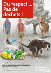 Panneau « Ensemble pour une campagne propre » (format A3) à installer en bordure des champs, le long des chemins pédestres 